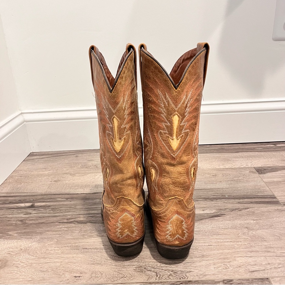 Eight Second Angel Leather Tan Brown Cowgirl Boots Size 6 - Picture 8 of 11